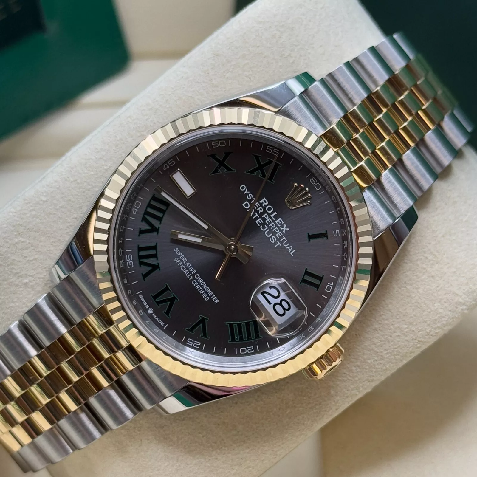 【Super Clone】ROLEX  Datejust 36mm 126233 Wimbledon Slate Dial Oyster Bracelet Watch