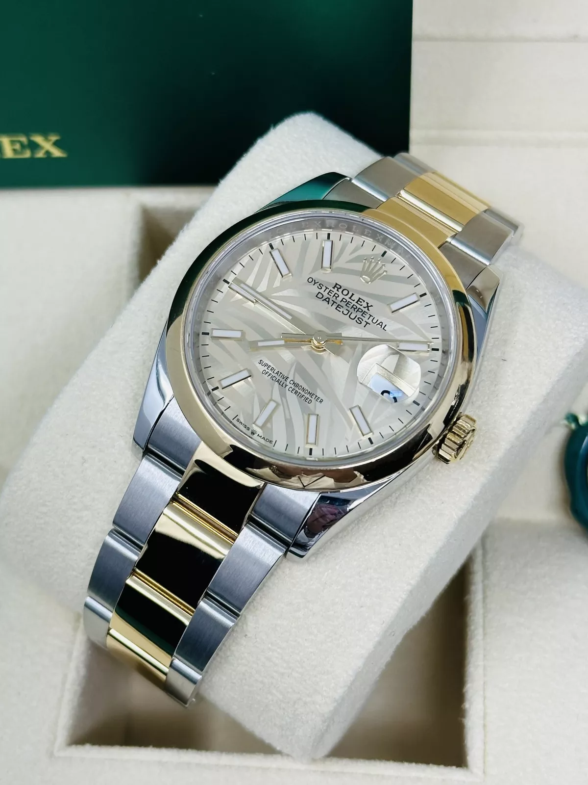 【Super Clone】ROLEX  Datejust 36mm 126203 Golden Dial Domed Bezel Oyster Bracelet