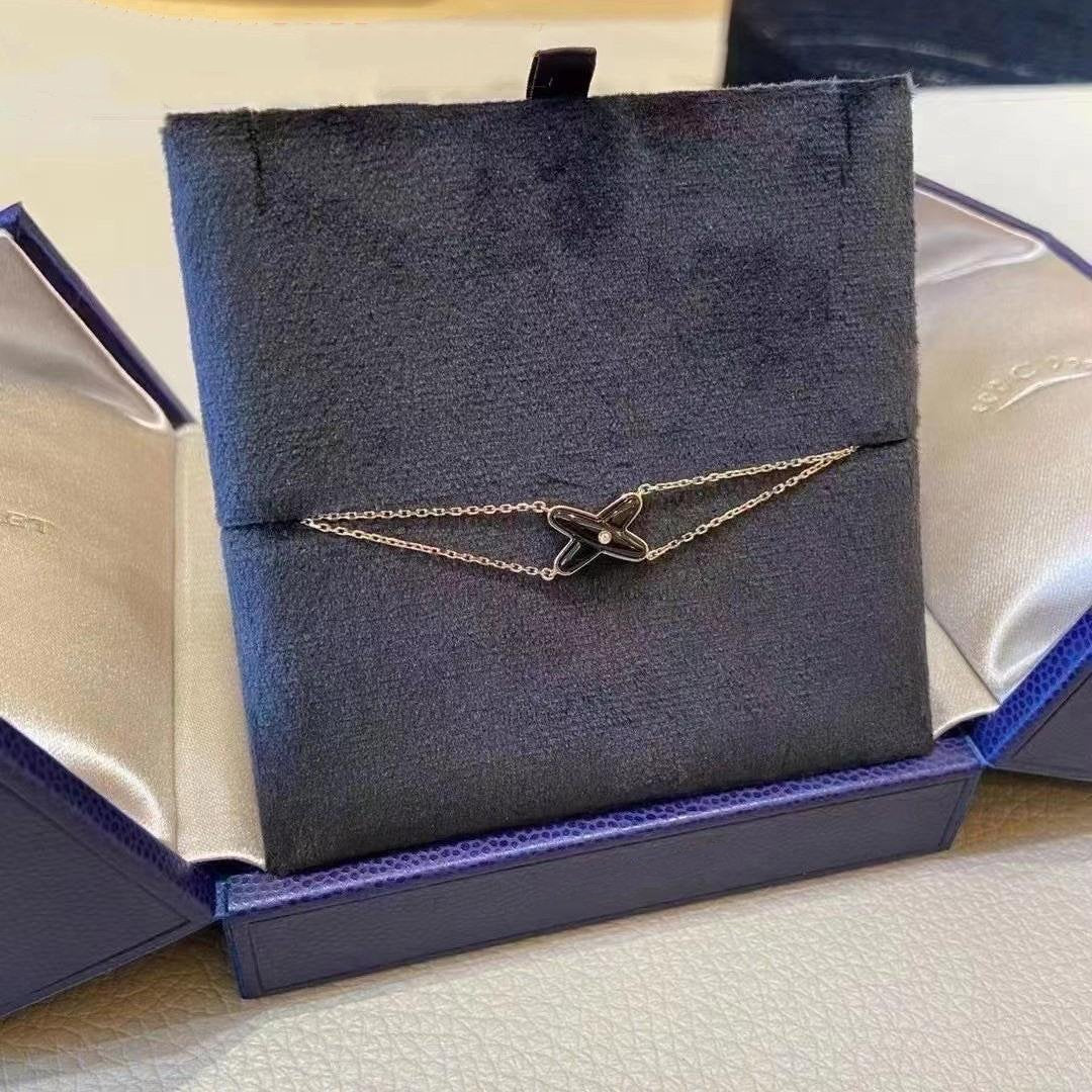 Regalia jewelryJEUX BRACELET ONYX PINK GOLD 1 DIAMOND