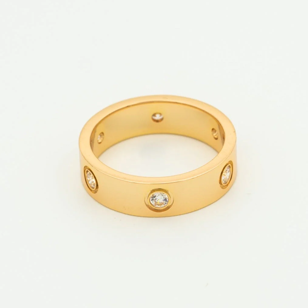 Regalia jewelryLOVE RING 5.5MM 6 DIAMONDS PINK GOLD