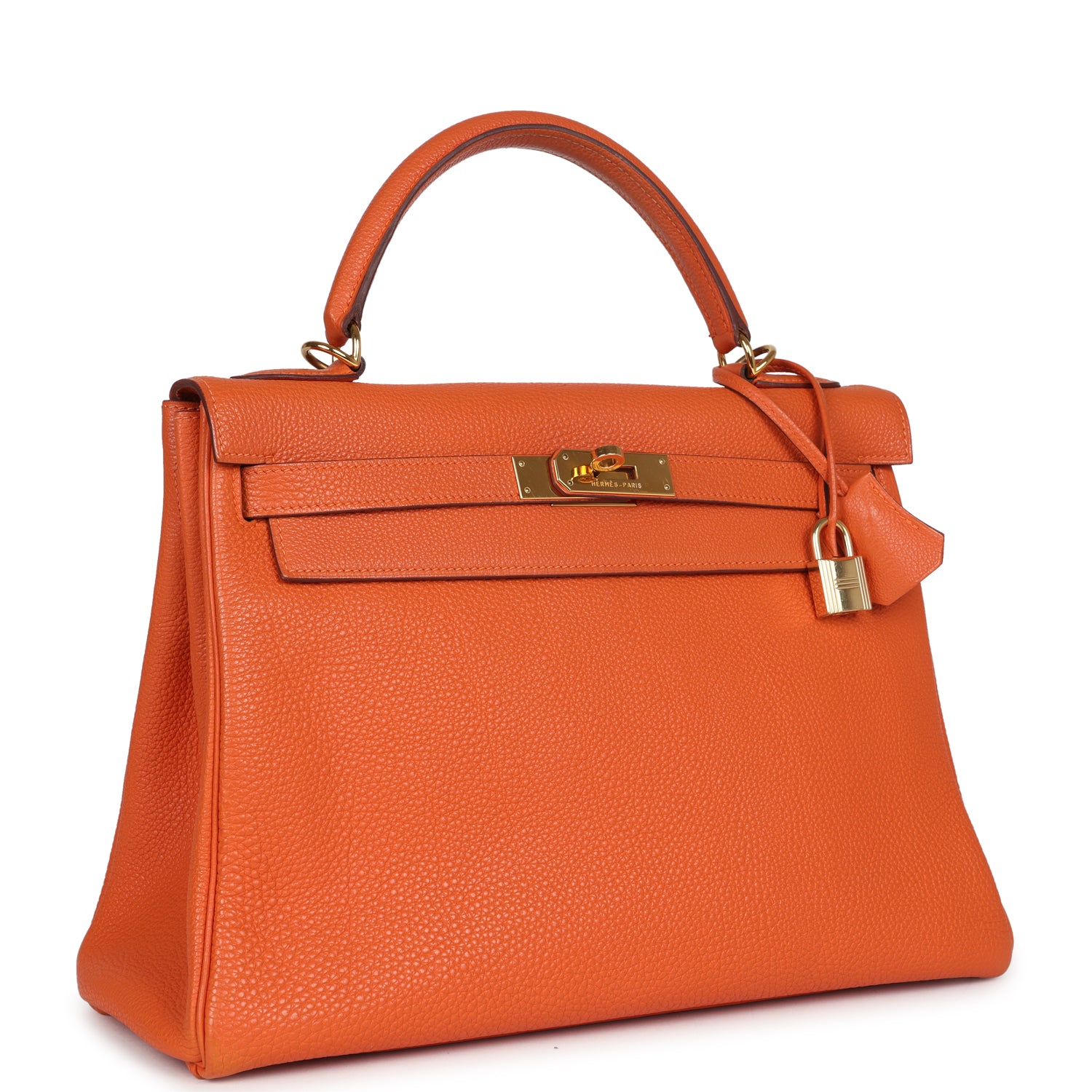 Hermès Kelly Retourne 32 Orange Togo Gold Hardware
