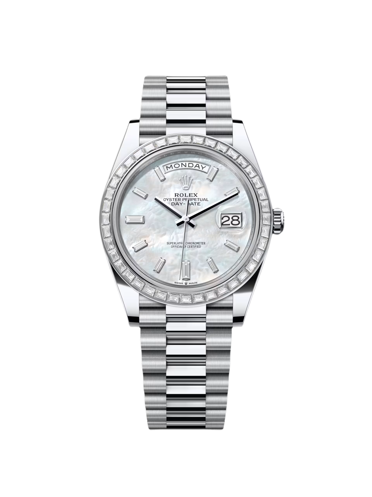 【Super Clone】ROLEX Day-Date 40mm 228396TBR-0043 Mother Of Pearl Diamond Dial and Bezel