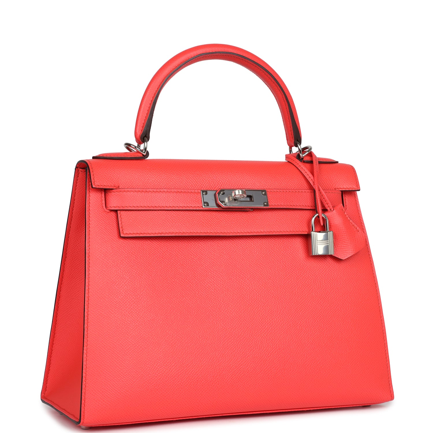 Hermès Kelly Sellier 28 Rose Texas Epsom Palladium Hardware