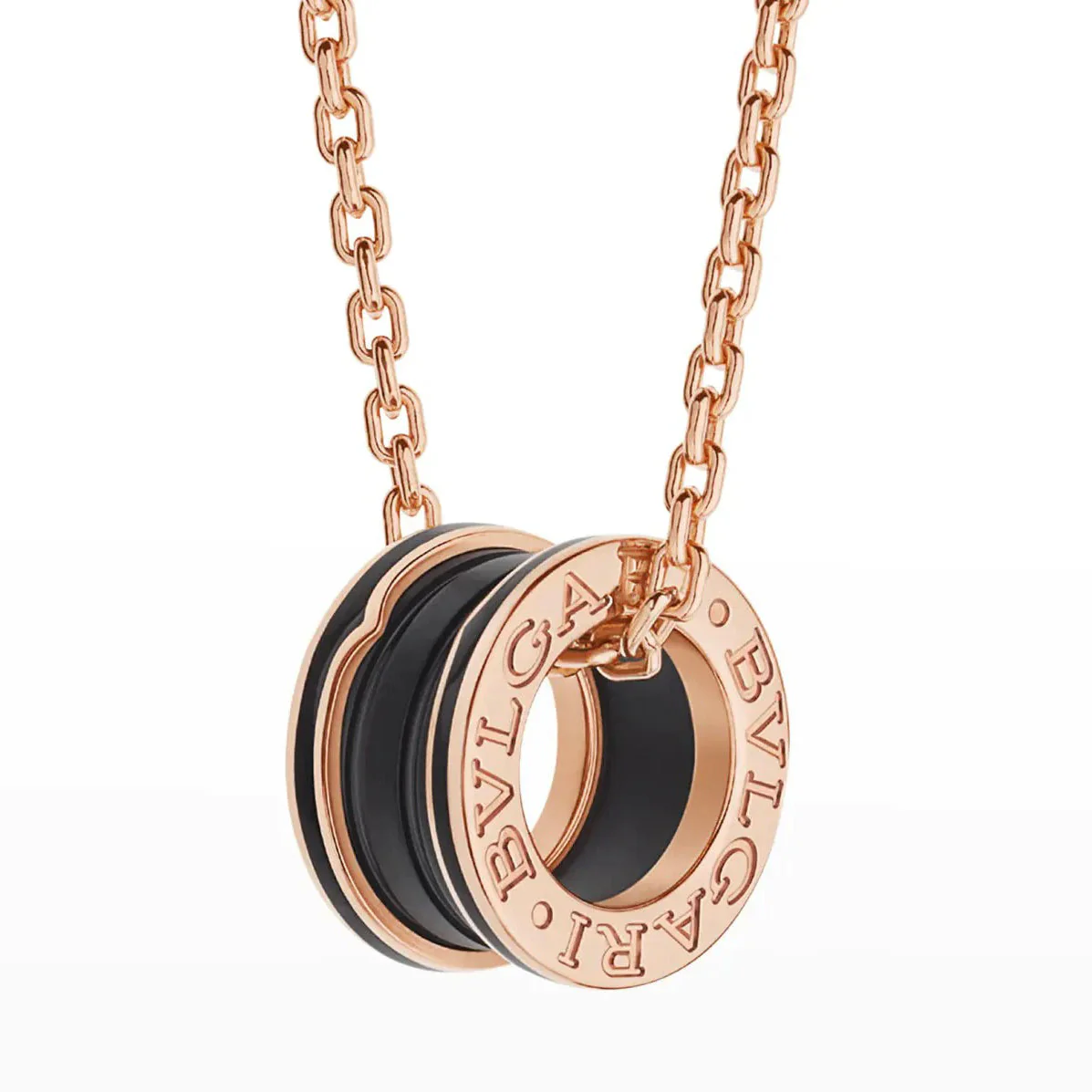 Regalia jewelryZERO 1 BLACK CERAMIC PINK GOLD NECKLACE