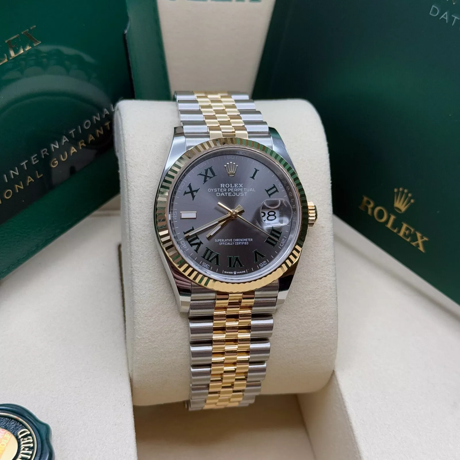 【Super Clone】ROLEX  Datejust 36mm 126233 Wimbledon Slate Dial Oyster Bracelet Watch
