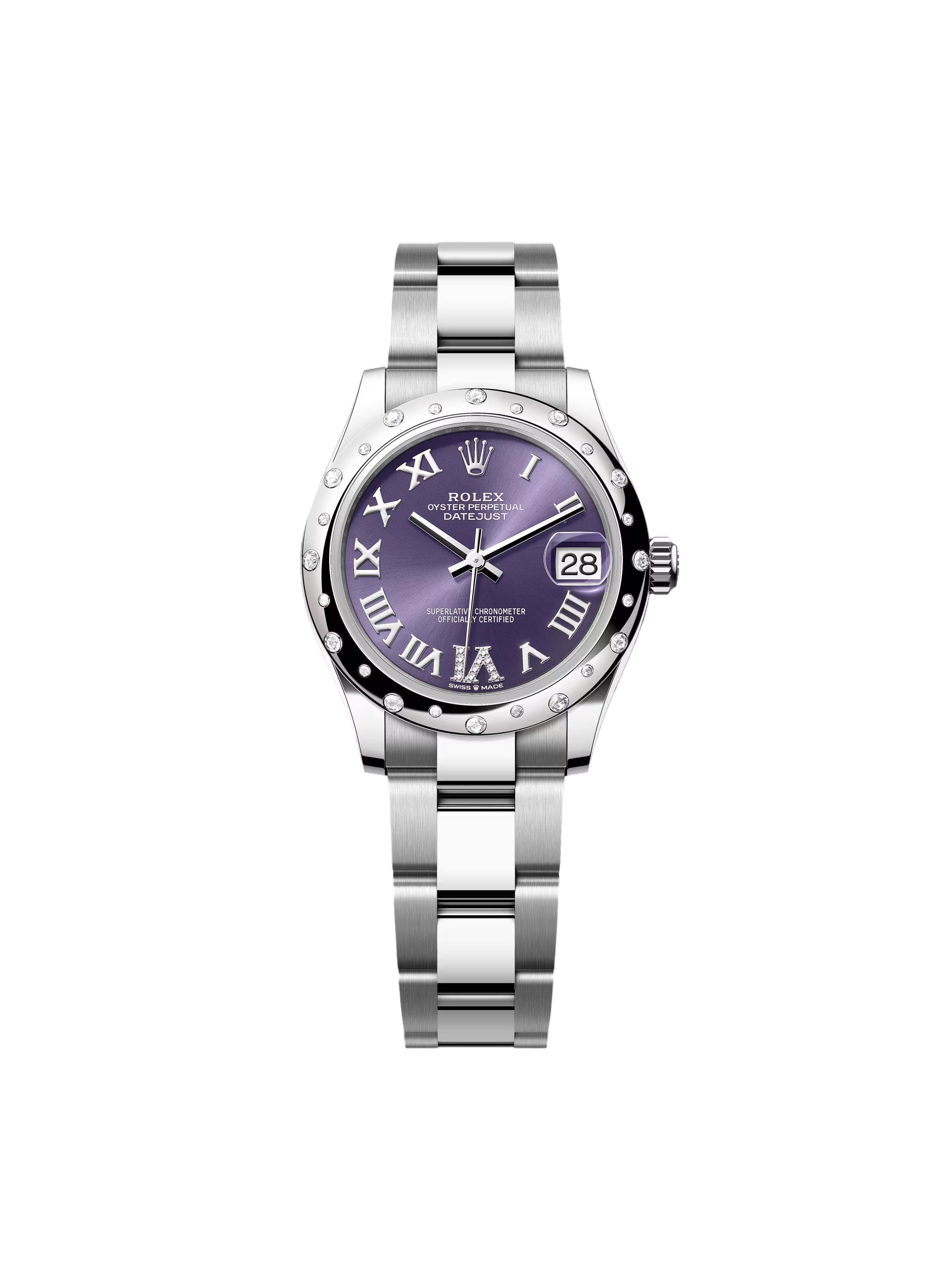【Super Clone】ROLEX Datejust m278344-0027/0028 Aubergine Diamond Dial 31mm Oyster