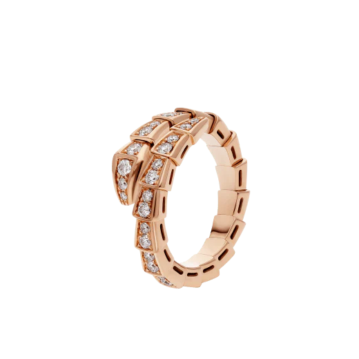 Regalia jewelrySERPENTI RING PINK GOLD DIAMOND PAVED 4MM