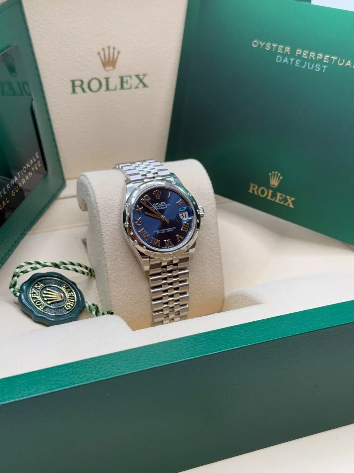 【Super Clone】ROLEX Datejust m278344-0035/0036 Bright Blue Dial 31mm Domed Diamond Oyster Watch