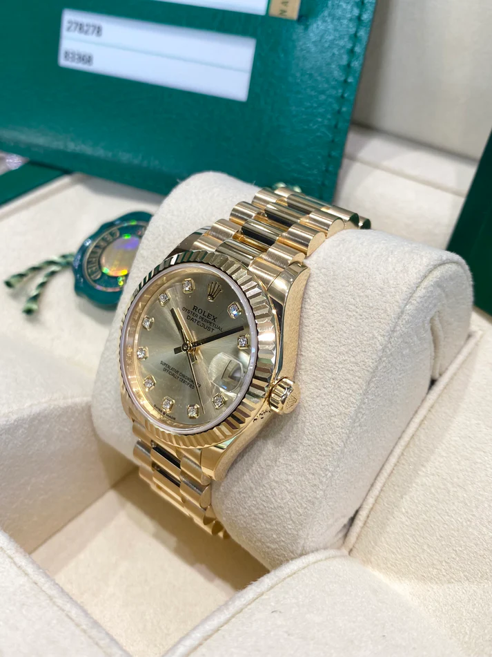 【Super Clone】ROLEX Datejust m278278-0009 Champagne 31mm Dial President Bracelet Watch