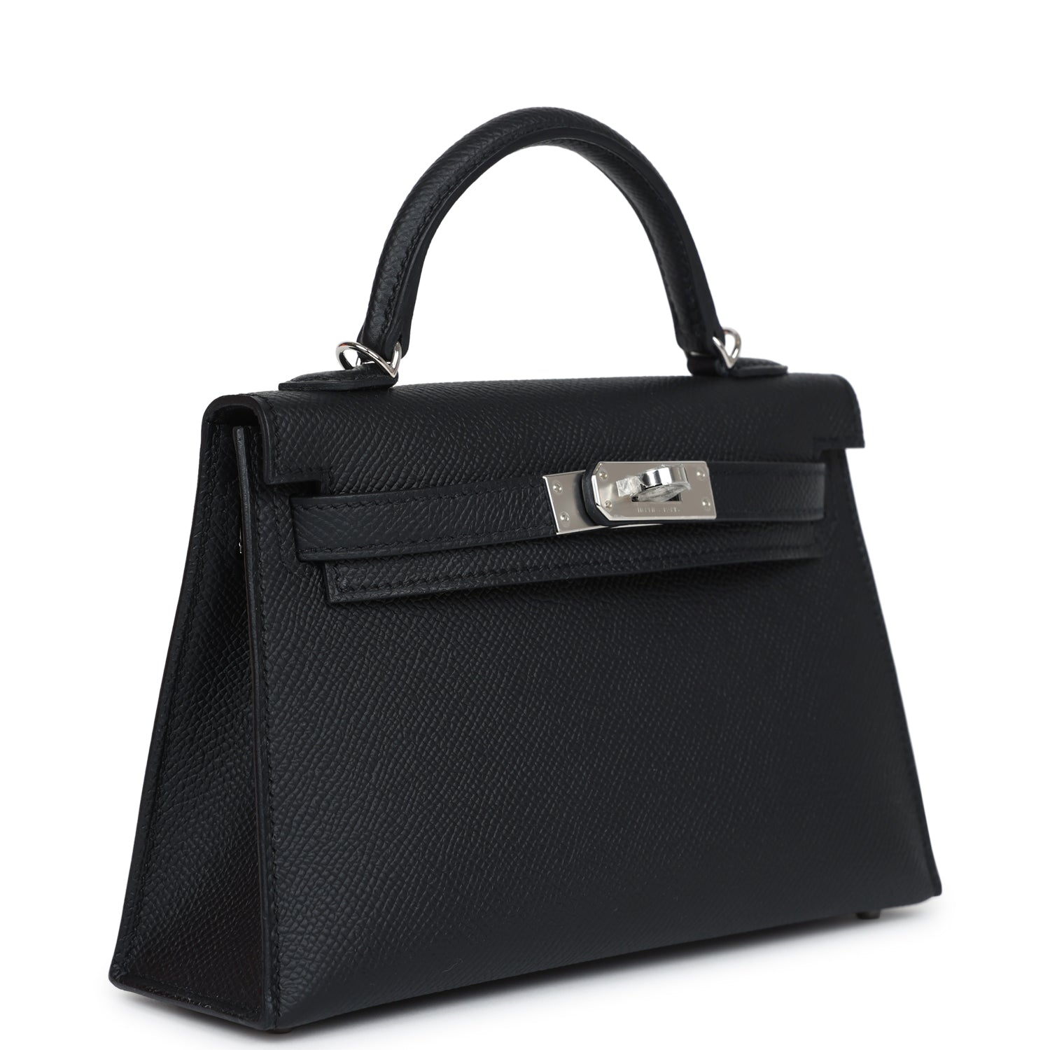 Hermès Kelly Sellier 20 Black Epsom Palladium Hardware