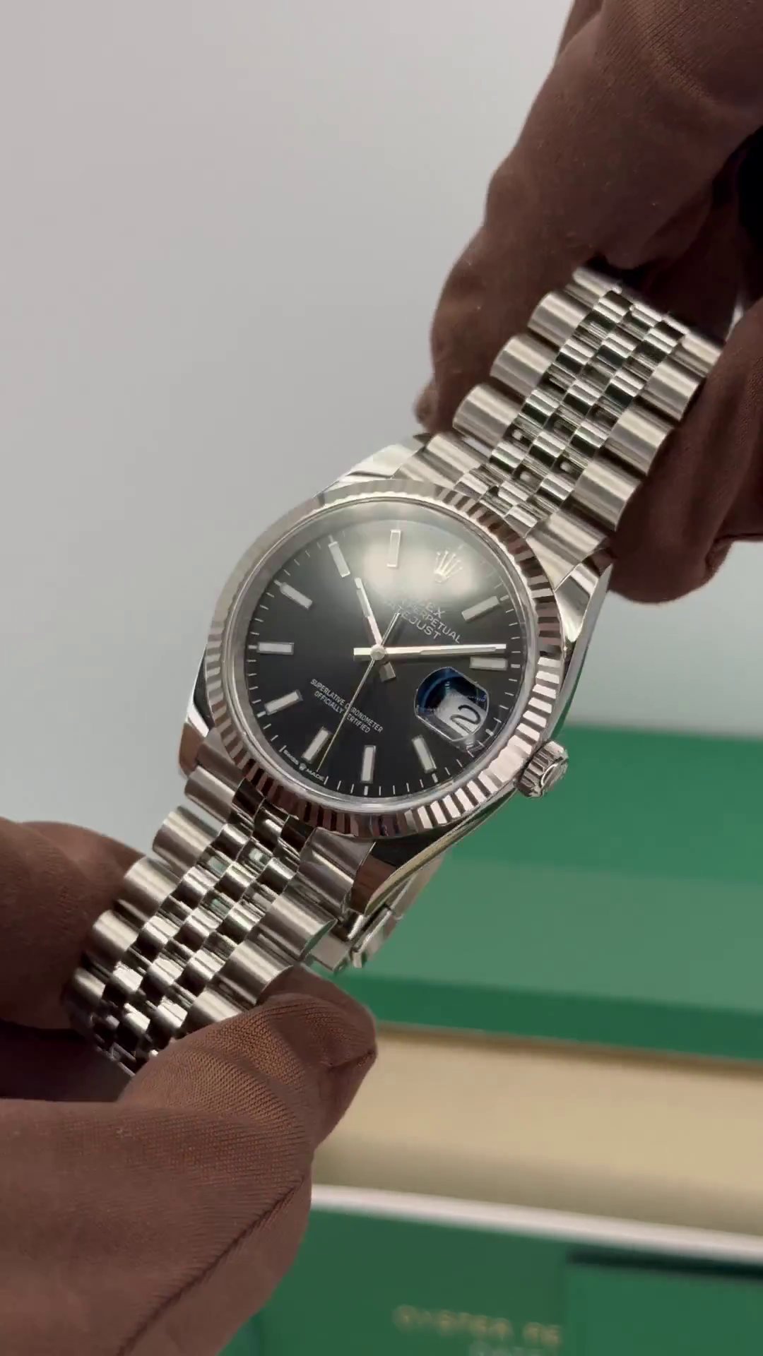 【Super Clone】 ROLEX  Datejust 36mm 126234 Black Index Jubilee Stainless Steel Mens Watch