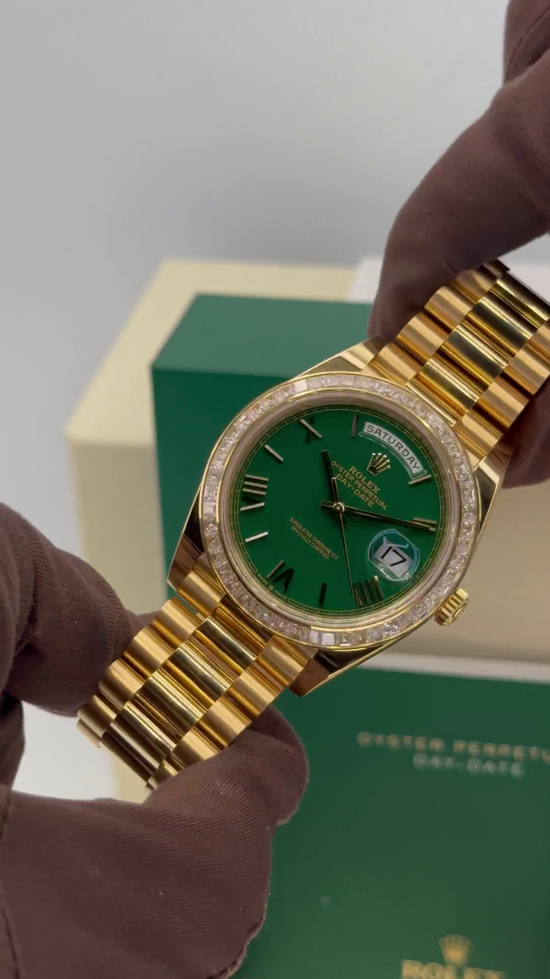 【Super Clone】ROLEX Day-Date 40mm 228398TBR-0039 Green Dial President Watch