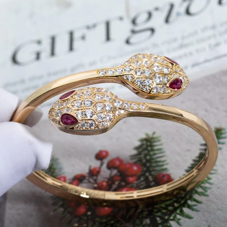 Regalia jewelrySERPENTI BRACELET PINK GOLD DIAMOND DOUBLE SNAKE