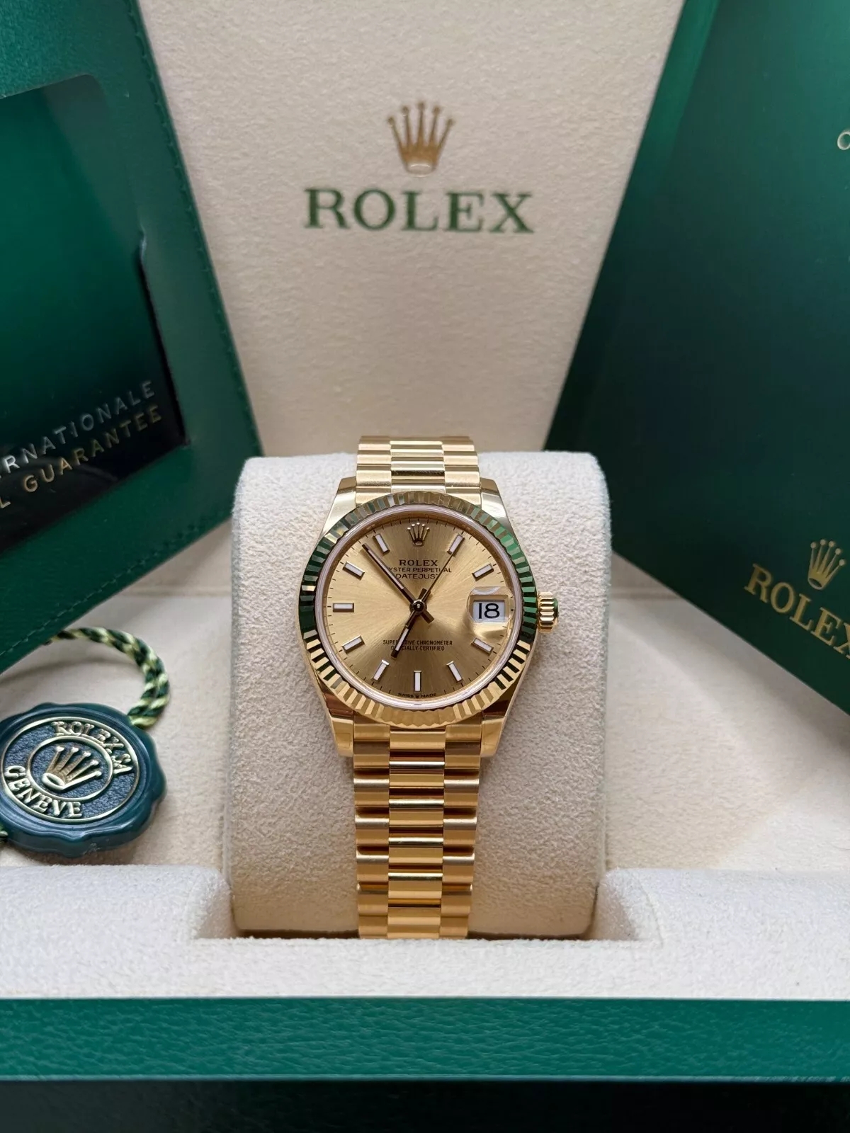 【Super Clone】ROLEX Datejust m278278-0040 Champagne 31mm Dial President Bracelet Watch