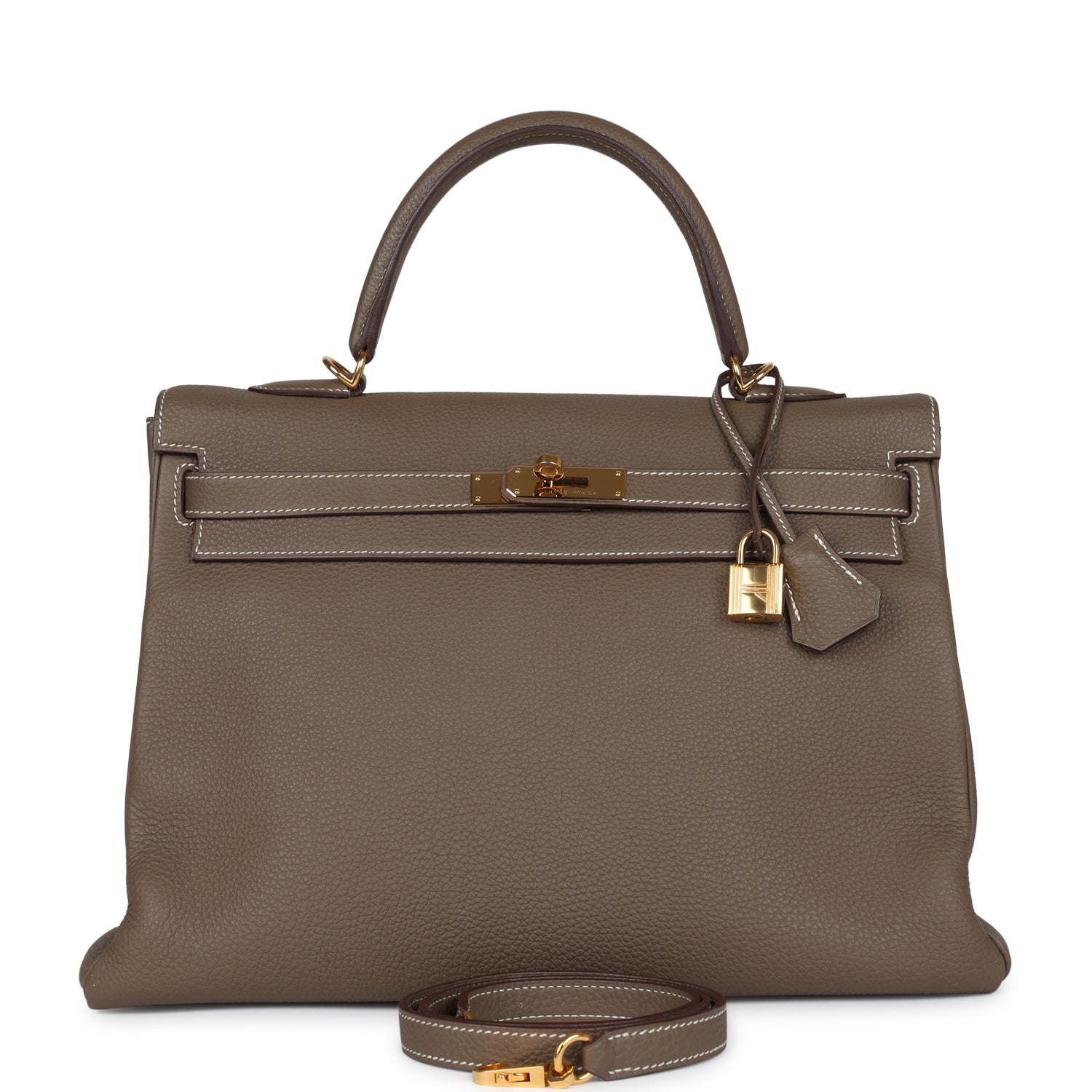 Hermès Kelly Retourne 35 Etoupe Togo Gold Hardware