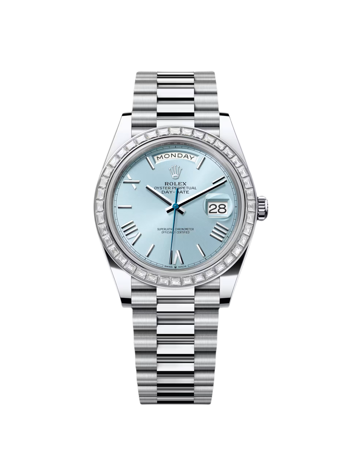 【Super Clone】ROLEX Day-Date 40mm 228396TBR-0030 Ice Blue Roman Dial