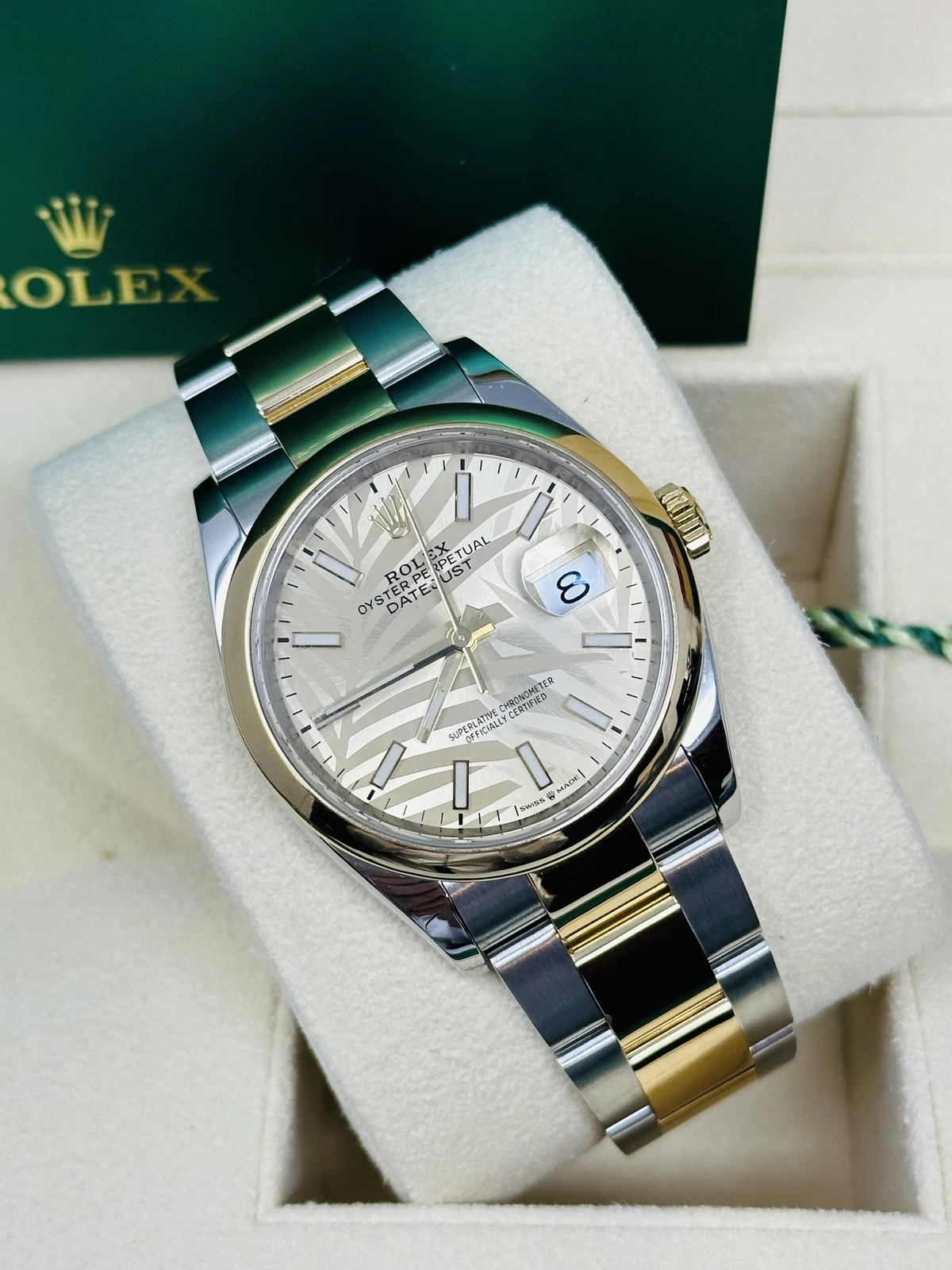 【Super Clone】ROLEX  Datejust 36mm 126203 Golden Dial Domed Bezel Oyster Bracelet