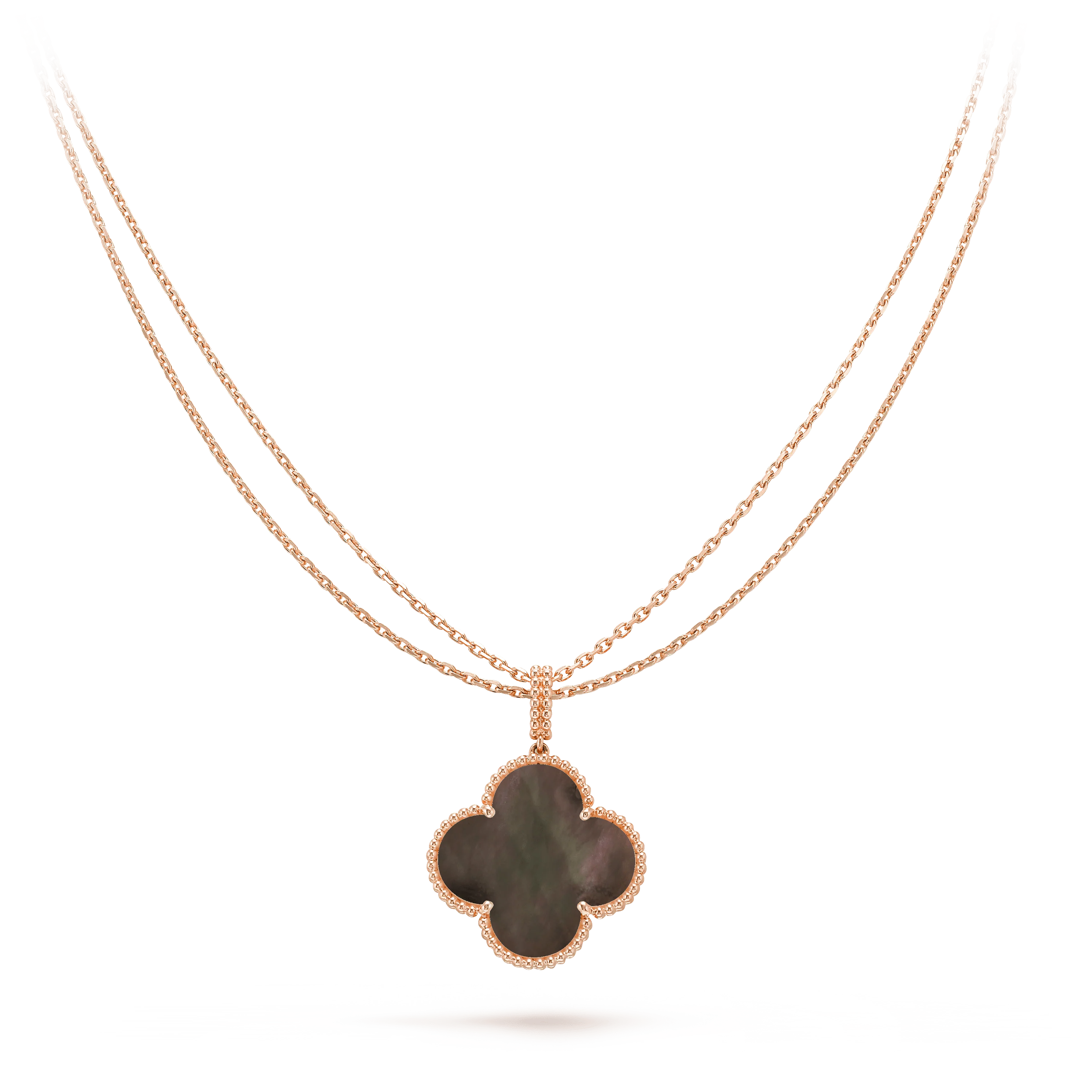 Regalia jewelryCLOVER 25MM GOLD DARK MOP BIG CLOVER NECKLACE