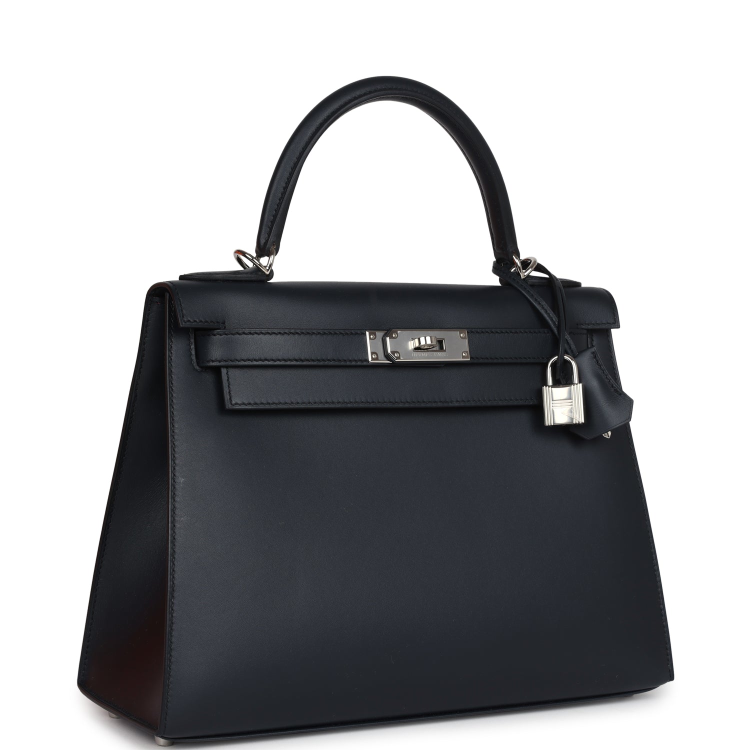 Hermès Special Order (HSS) Kelly Sellier 28 Bleu Obscur Verso Sombrero Palladium Hardware