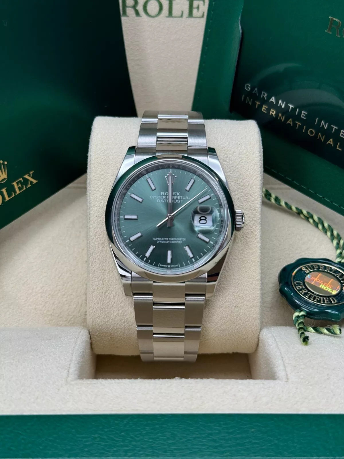 【Super Clone】ROLEX  Datejust 36mm 126200 Mint Green Dial Stainless Steel Oyster Bracelet Watch