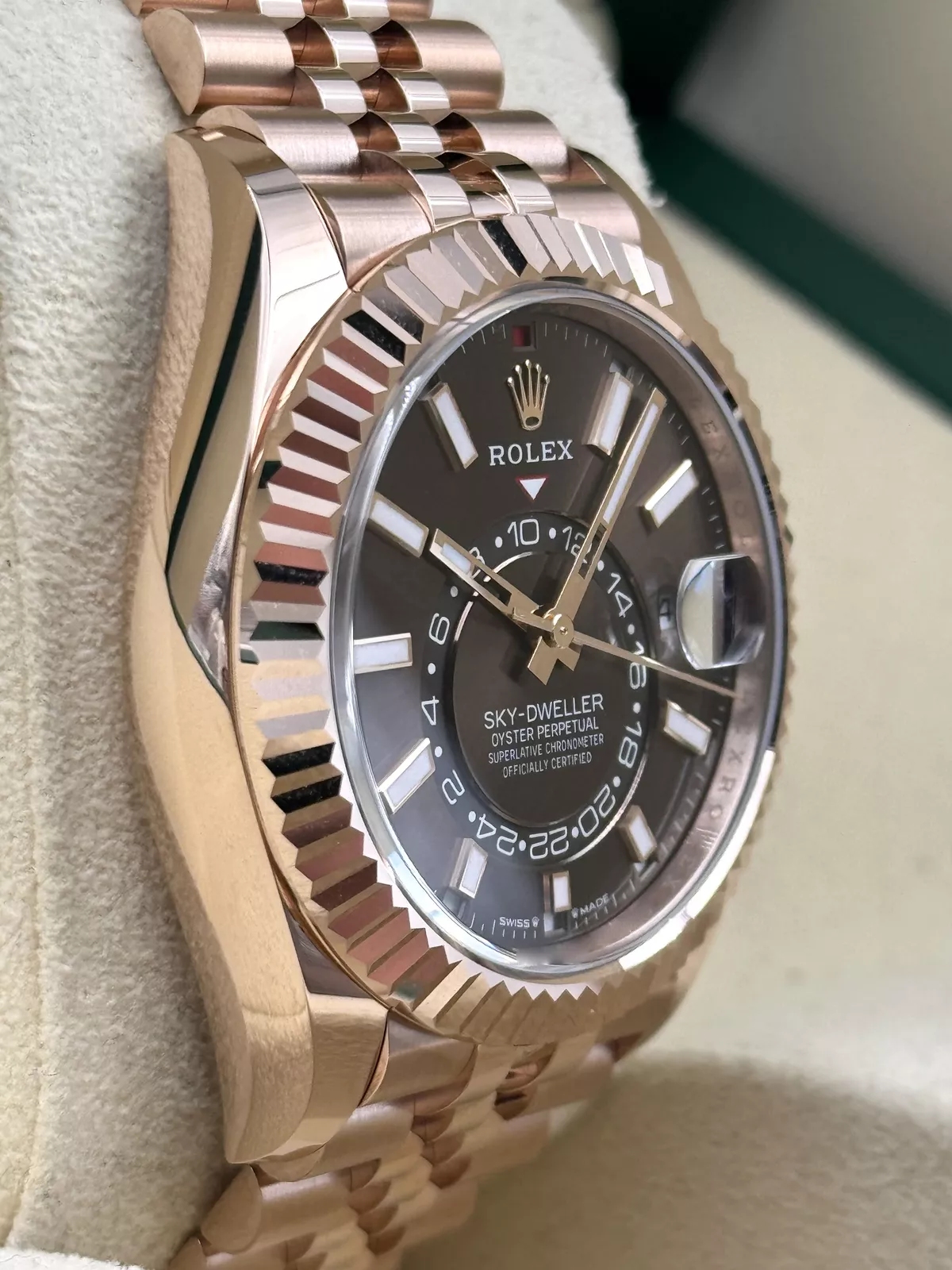 【Super Clone】ROLEX  Sky-Dweller 42mm 336935-0004/0008 Rose Gold Rhodium Dial Oyster
