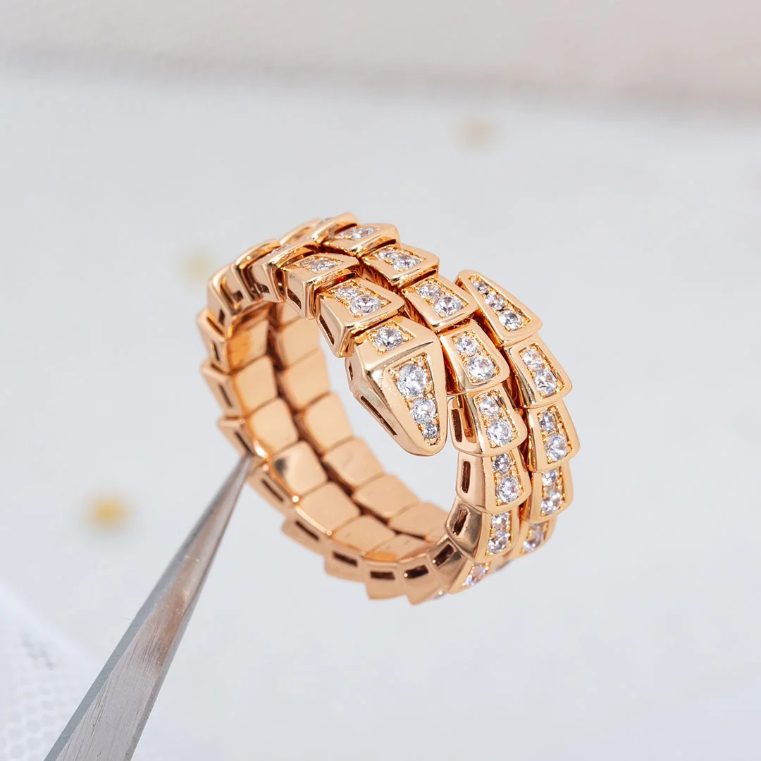 Regalia jewelrySERPENTI RING PINK GOLD DIAMOND DOUBLE ROW