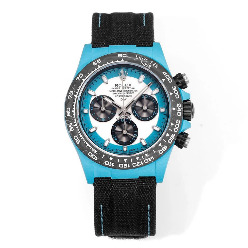 【Super Clone】ROLEX Cosmograph Daytona DIW Carbon Tifany “CELESTE INVERT” 40mm Replica 1:1 – Top Quality Version