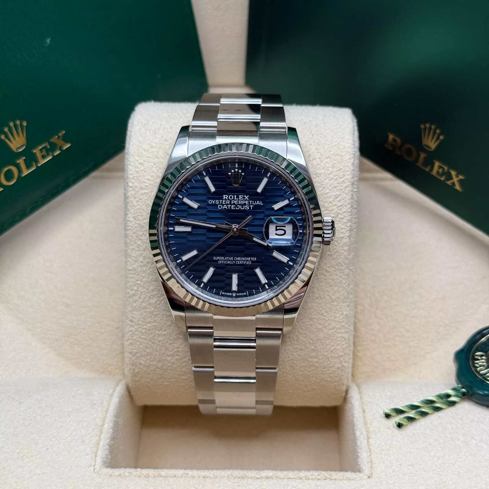 【Super Clone】ROLEX  Datejust 36mm 126234 Blue Fluted Motif Dial Jubilee Bracelet