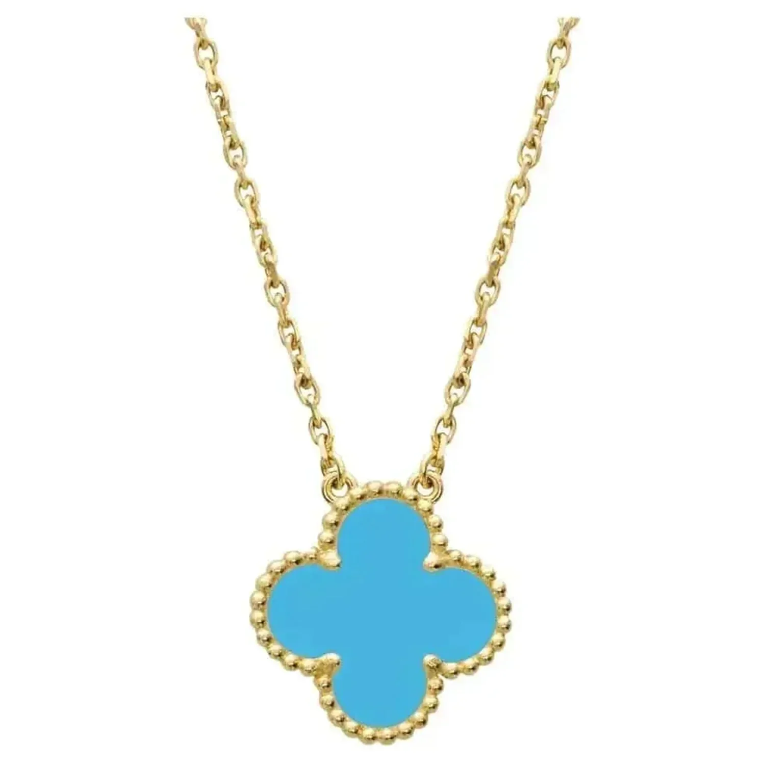 Regalia jewelryCLOVER 15MM VINTAGE TURQUOISE NECKLACE