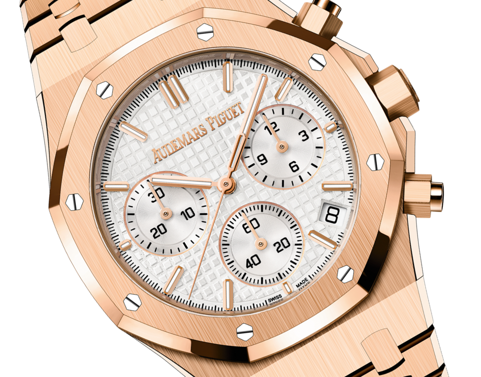 ROYAL OAK Pink Gold Silver-Toned Dial CHRONOGRAPH 41mm