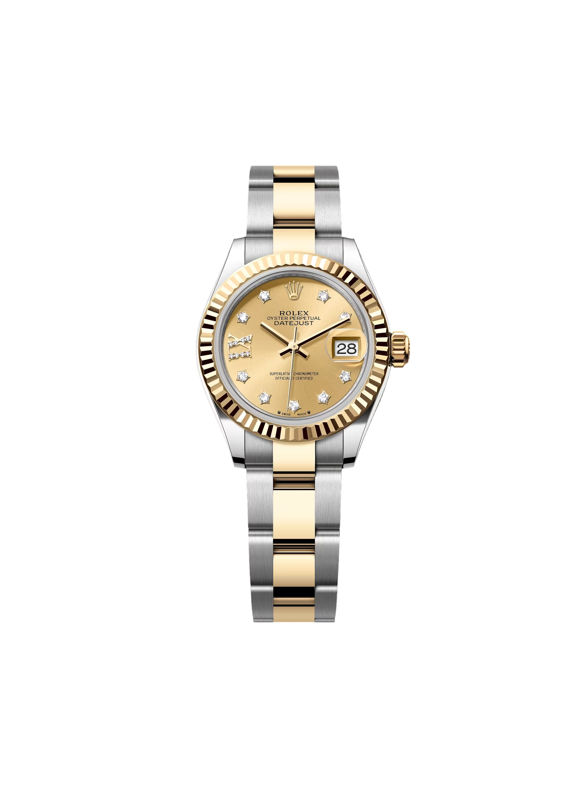【Super Clone】ROLEX Lady-Datejust 28mm 279173 Champagne Diamond Dial Oyster Bracelet