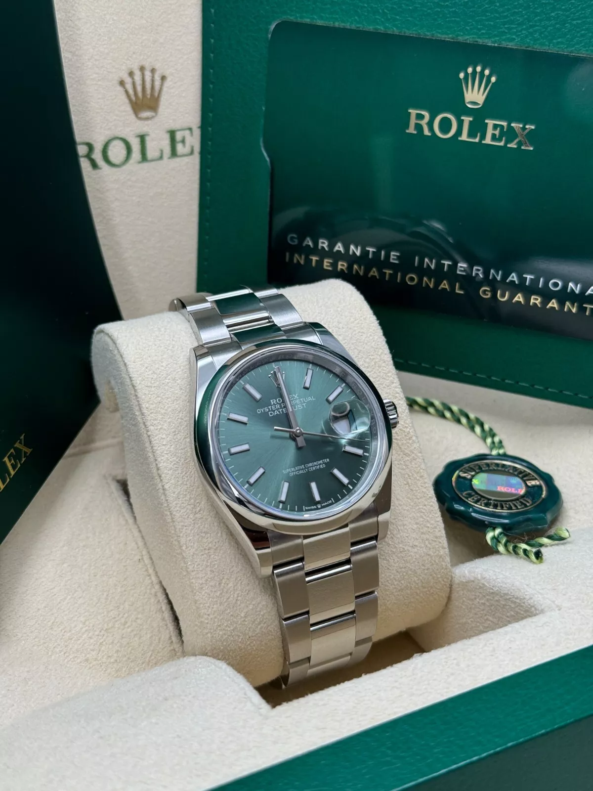 【Super Clone】ROLEX  Datejust 36mm 126200 Mint Green Dial Stainless Steel Oyster Bracelet Watch