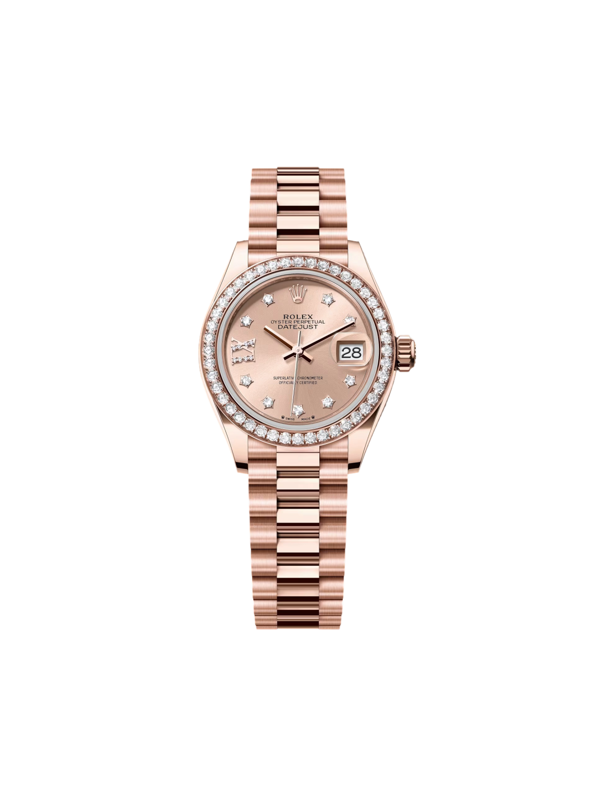 【Super Clone】ROLEX Lady-Datejust 28mm 279135RBR Rose Diamond Dial Jubilee Bracelet