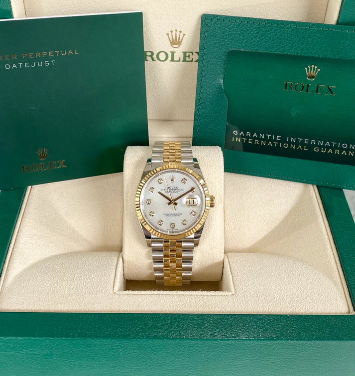 【Super Clone】ROLEX  Datejust 36mm 126233 MOP Diamond Dial Jubilee Two-Tone Bracelet Watch