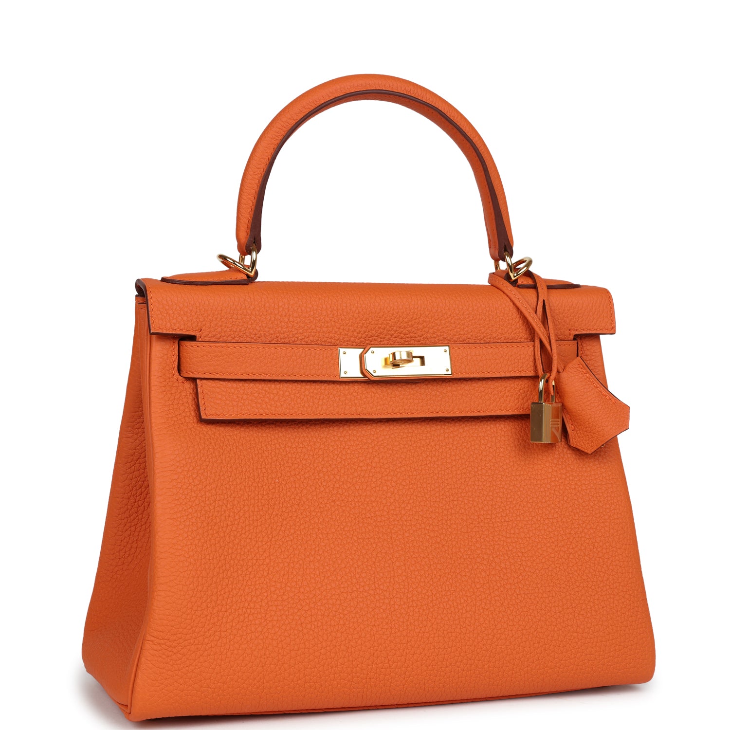 Hermès Kelly Retourne 28 Orange Togo Gold Hardware