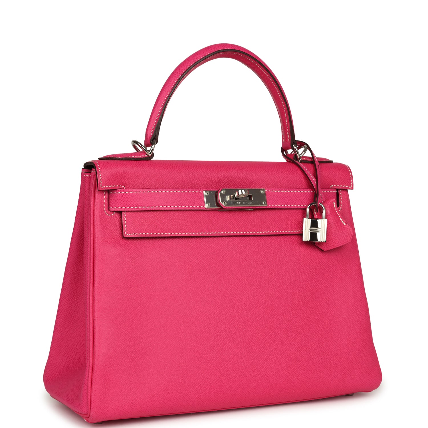 Hermès Kelly Retourne 28 Rose Tyrien Candy Epsom Palladium Hardware