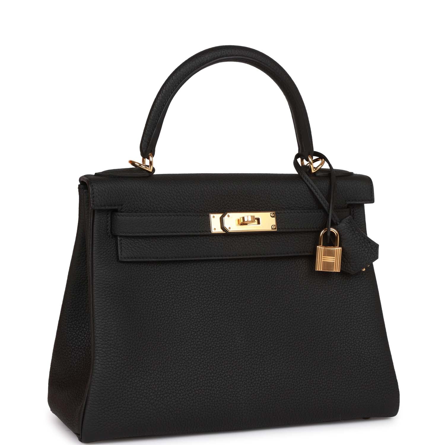 Hermès Kelly Retourne 28 Black Togo Gold Hardware