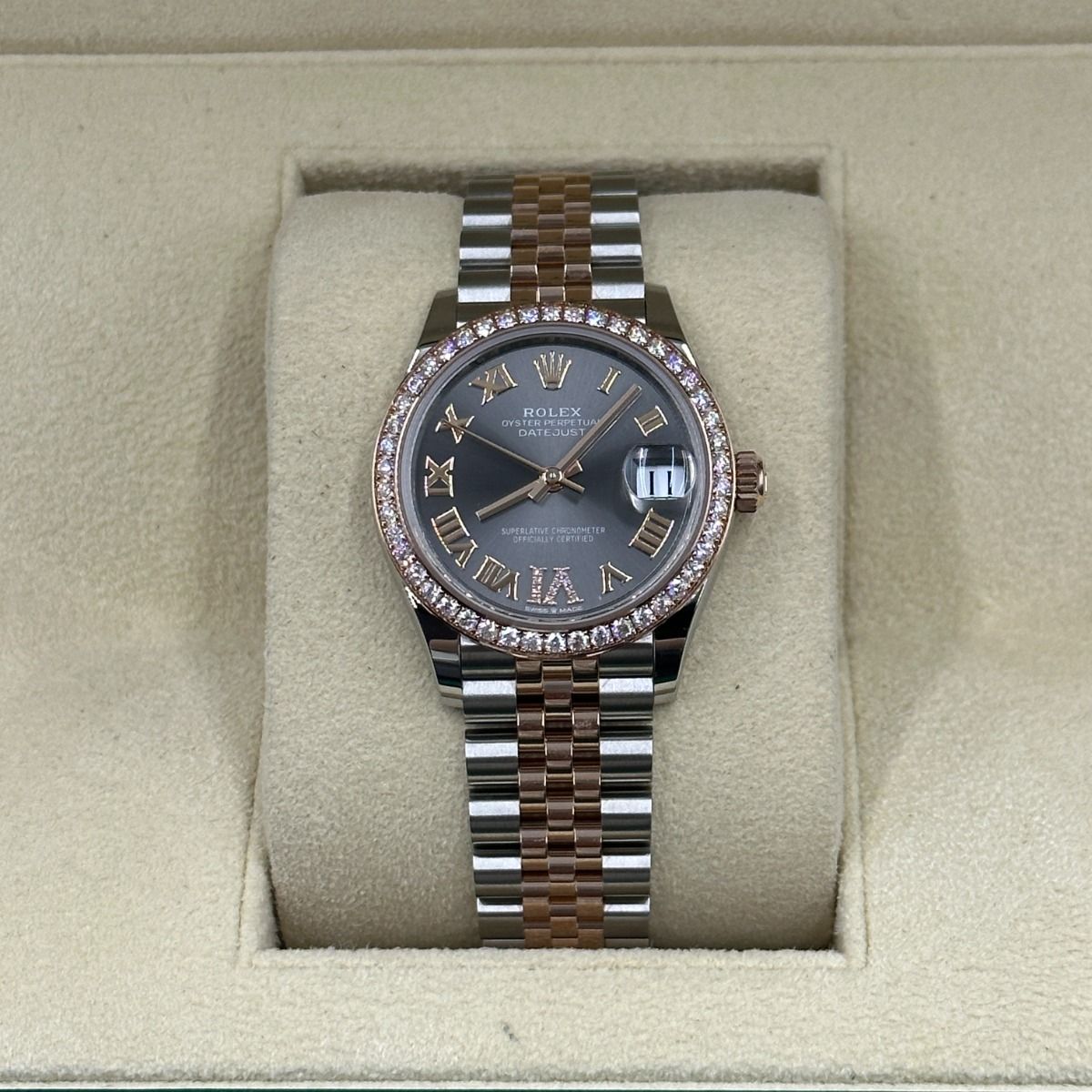 【Super Clone】ROLEX Datejust m278381-0029/0030 Slate Roman Diamond Dial Diamond-Set Bezel 31mm