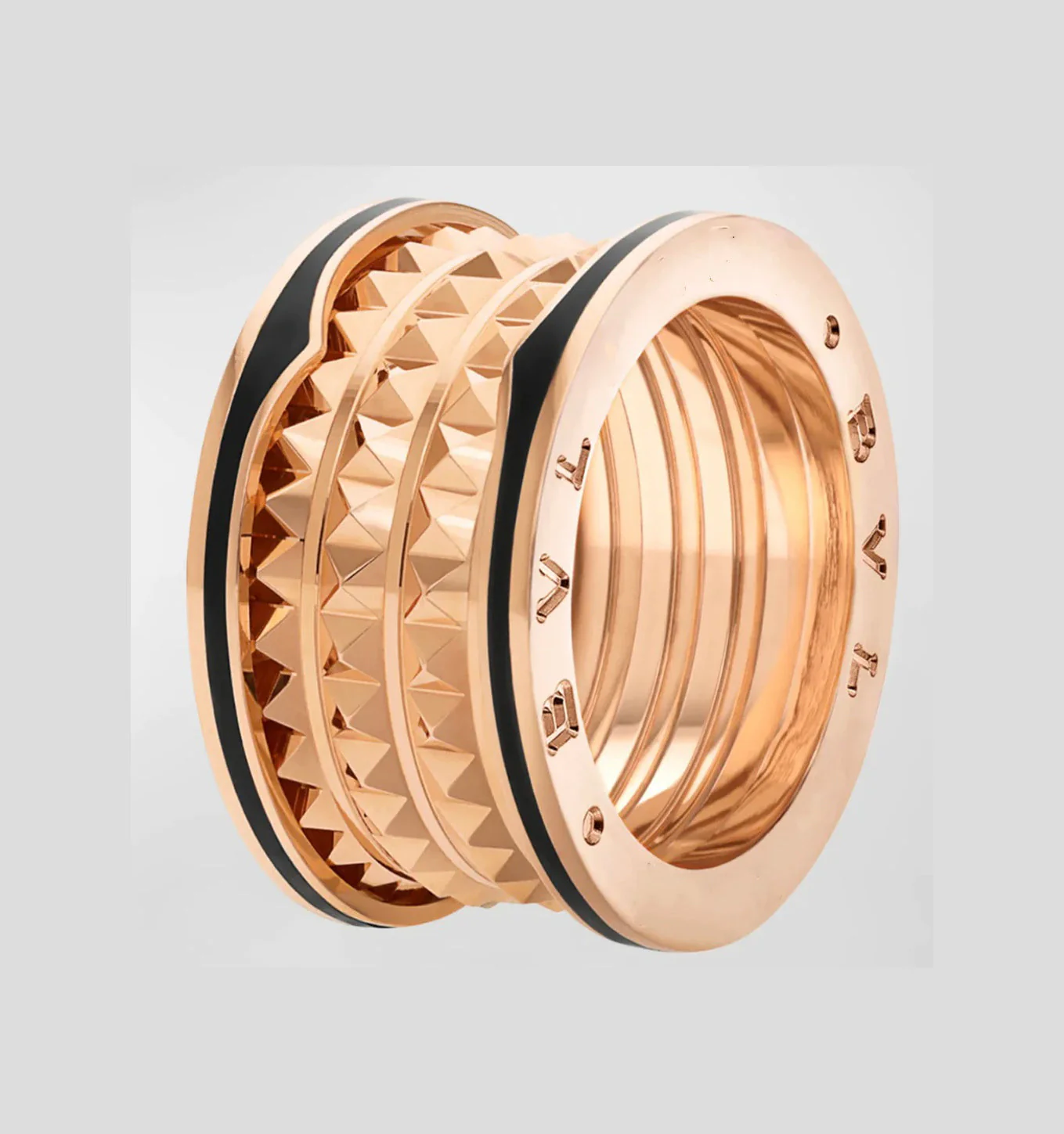 Regalia jewelryZERO 1 ROCK BLACK CERAMIC PINK GOLD LARGE MODEL