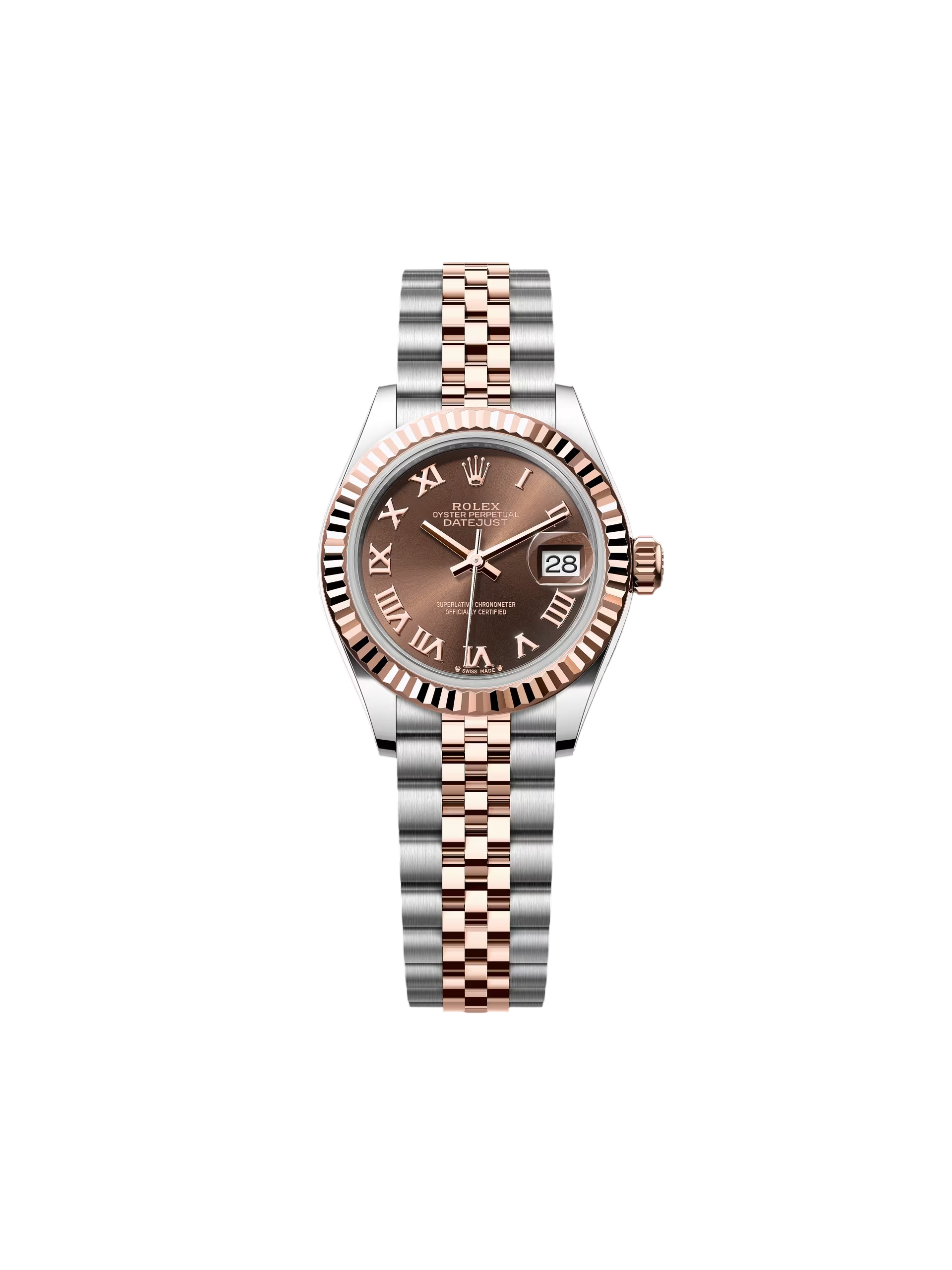 【Super Clone】ROLEX Lady-Datejust 28mm 279171 Chocolate Roman Oyster Stainless Steel and Rose Gold