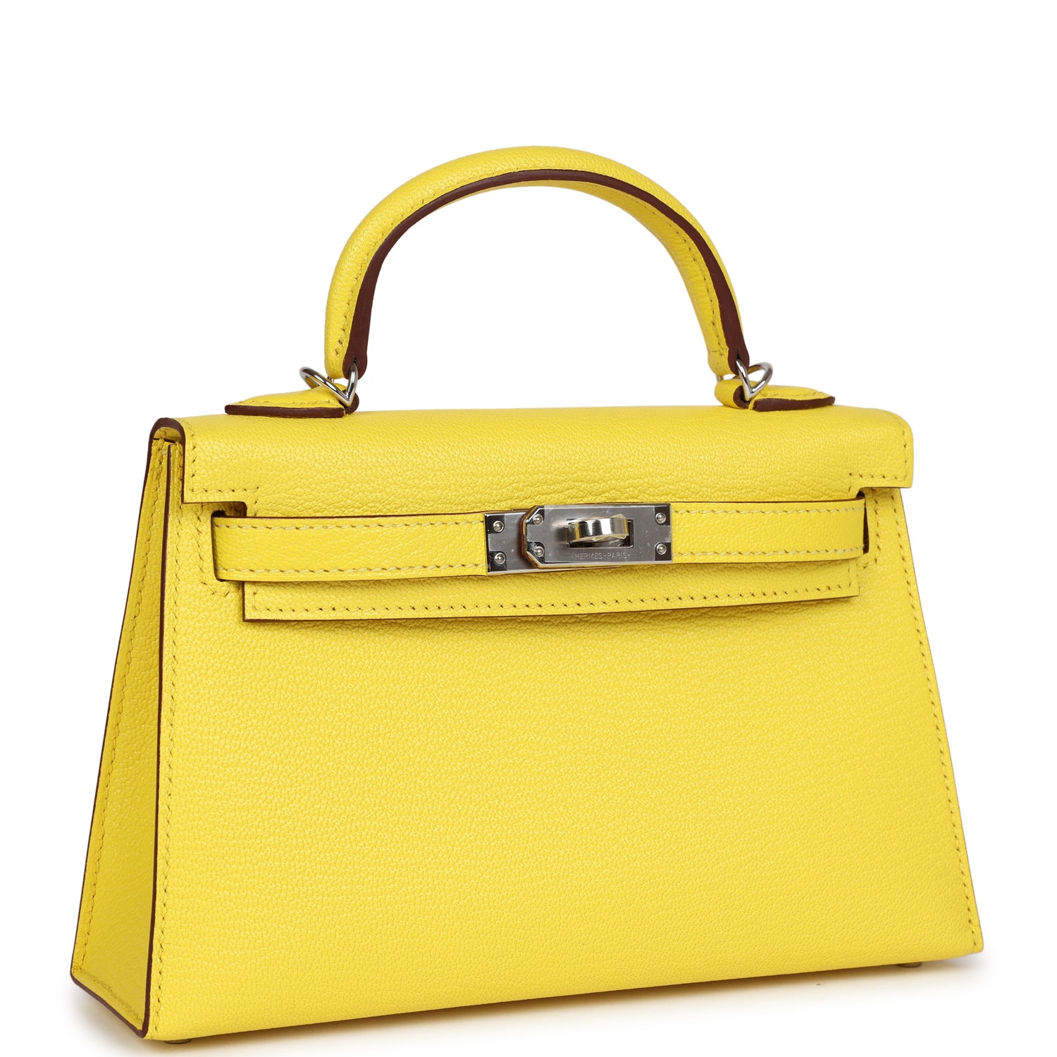 Hermès Kelly Sellier 20 Jaune Citron Chevre Palladium Hardware