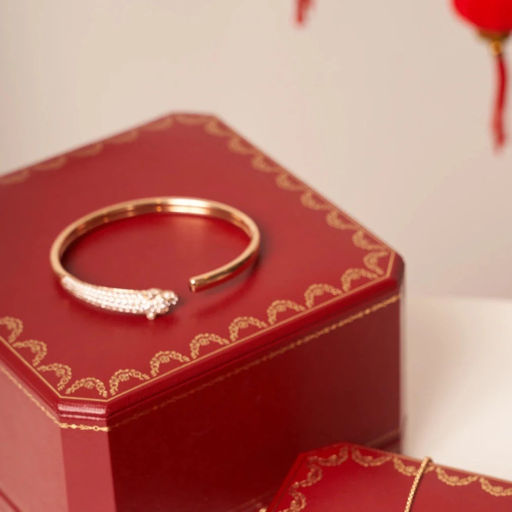 Regalia jewelryPANTHERE ROSE GOLD DIAMOND OPEN BRACELET