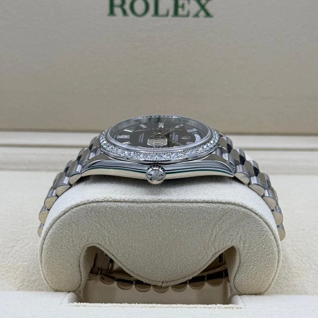 【Super Clone】ROLEX  Day-Date 40mm 228349RBR-0003 Bright Black Dial President Bracelet
