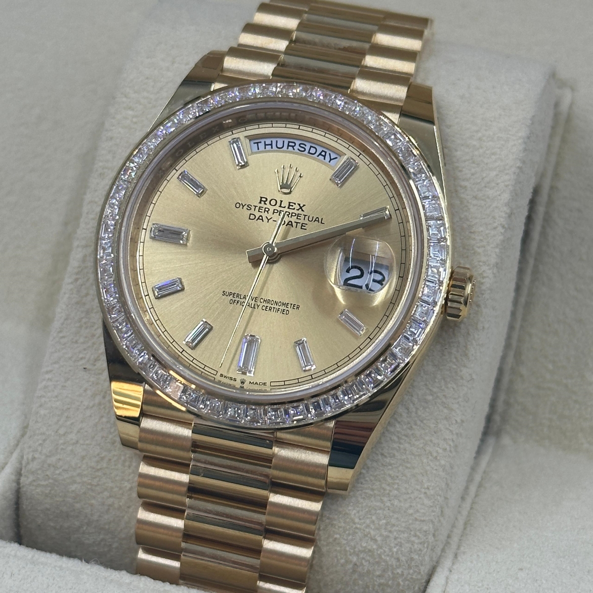 【Super Clone】ROLEX Day-Date 40mm 228398TBR-0002 Champagne Dial President Watch