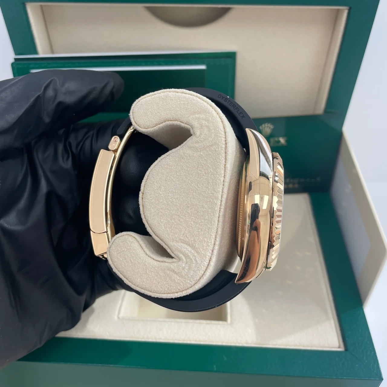 【Super Clone】ROLEX  Sky-Dweller 42mm Yellow Gold White Dial Oysterflex - 336238