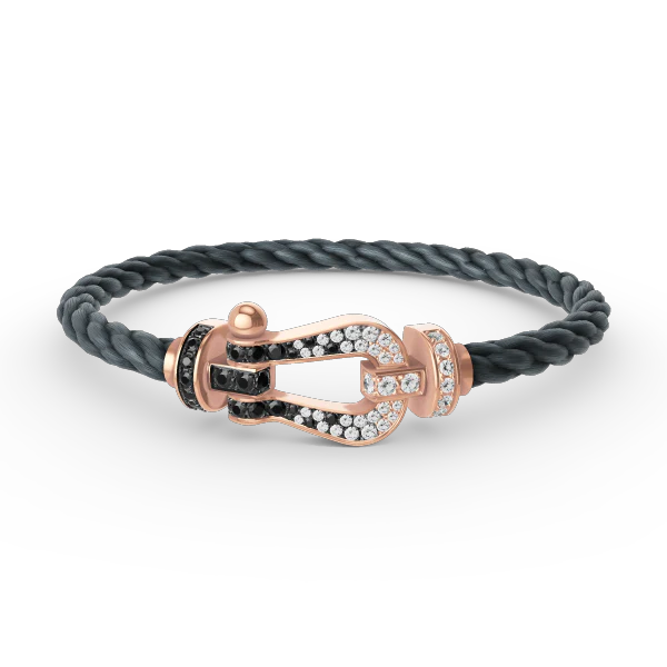 Regalia jewelryFORCE LARGE HORSESHOE BLACK WHITE DIAMOND BRACELET ROSE GOLD