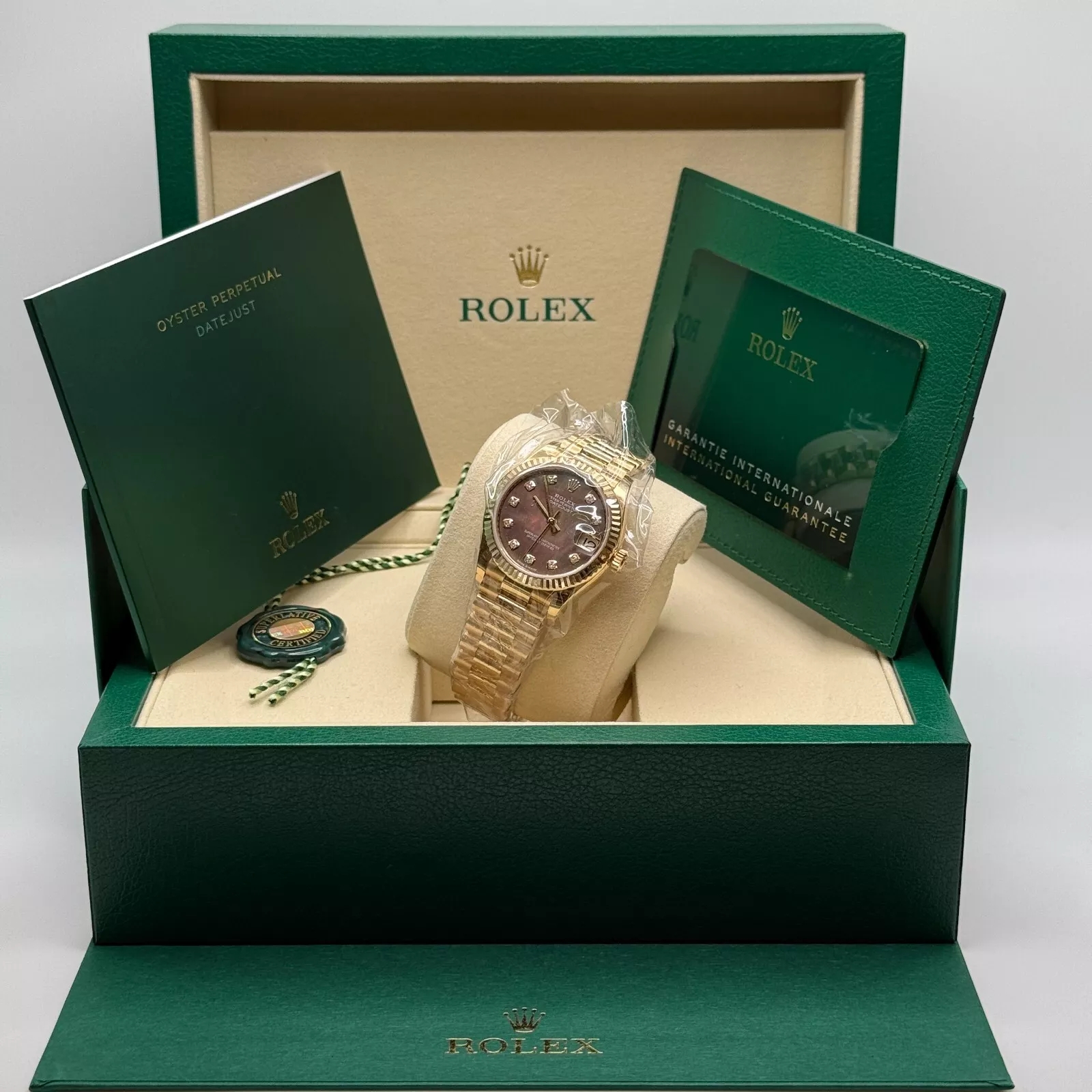 【Super Clone】ROLEX Datejust m278278-0038 Black Mother-of-Pearl 31mm Dial President Bracelet Watch