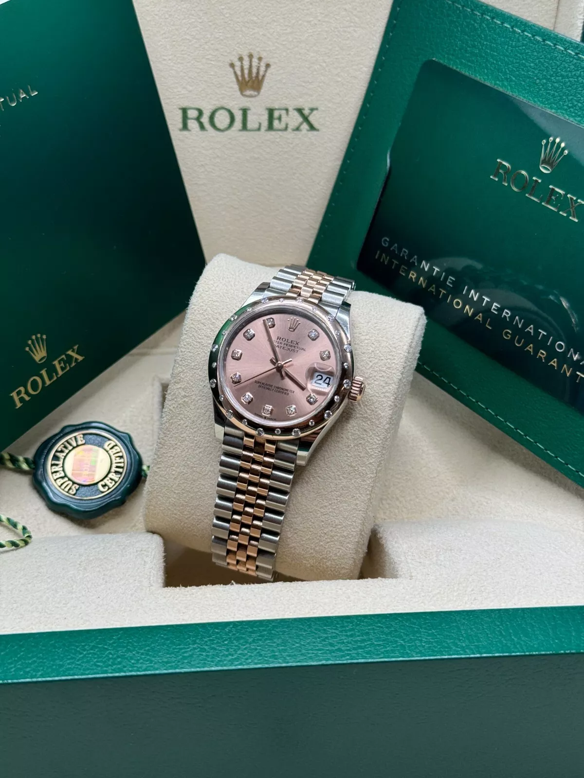 【Super Clone】RLX Datejust m278341-0023/0024 Rosé Dial 31mm Oyster Bracelet
