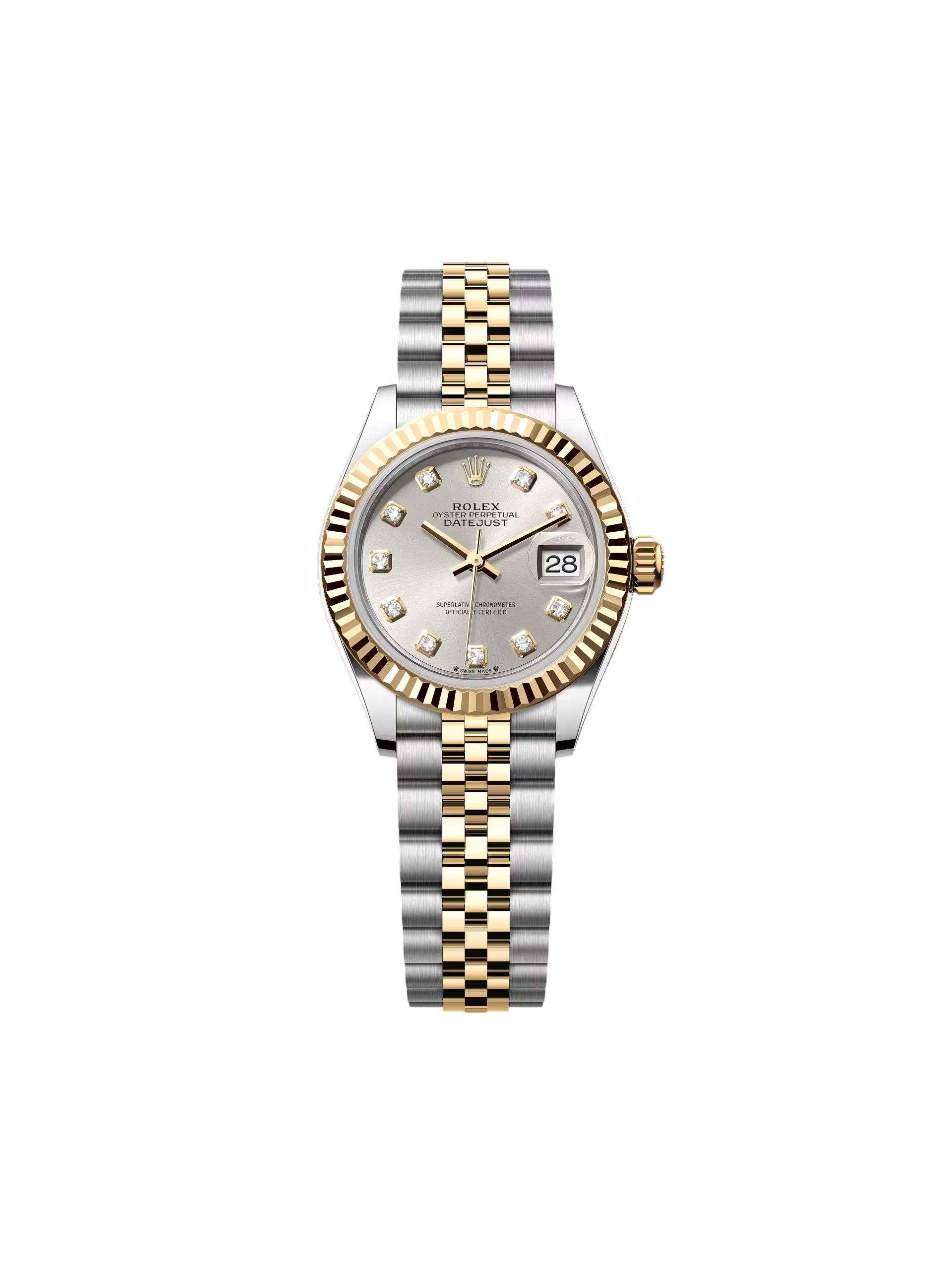【Super Clone】ROLEX Lady-Datejust 28mm 279173 Silver Diamond Dial Oyster Bracelet