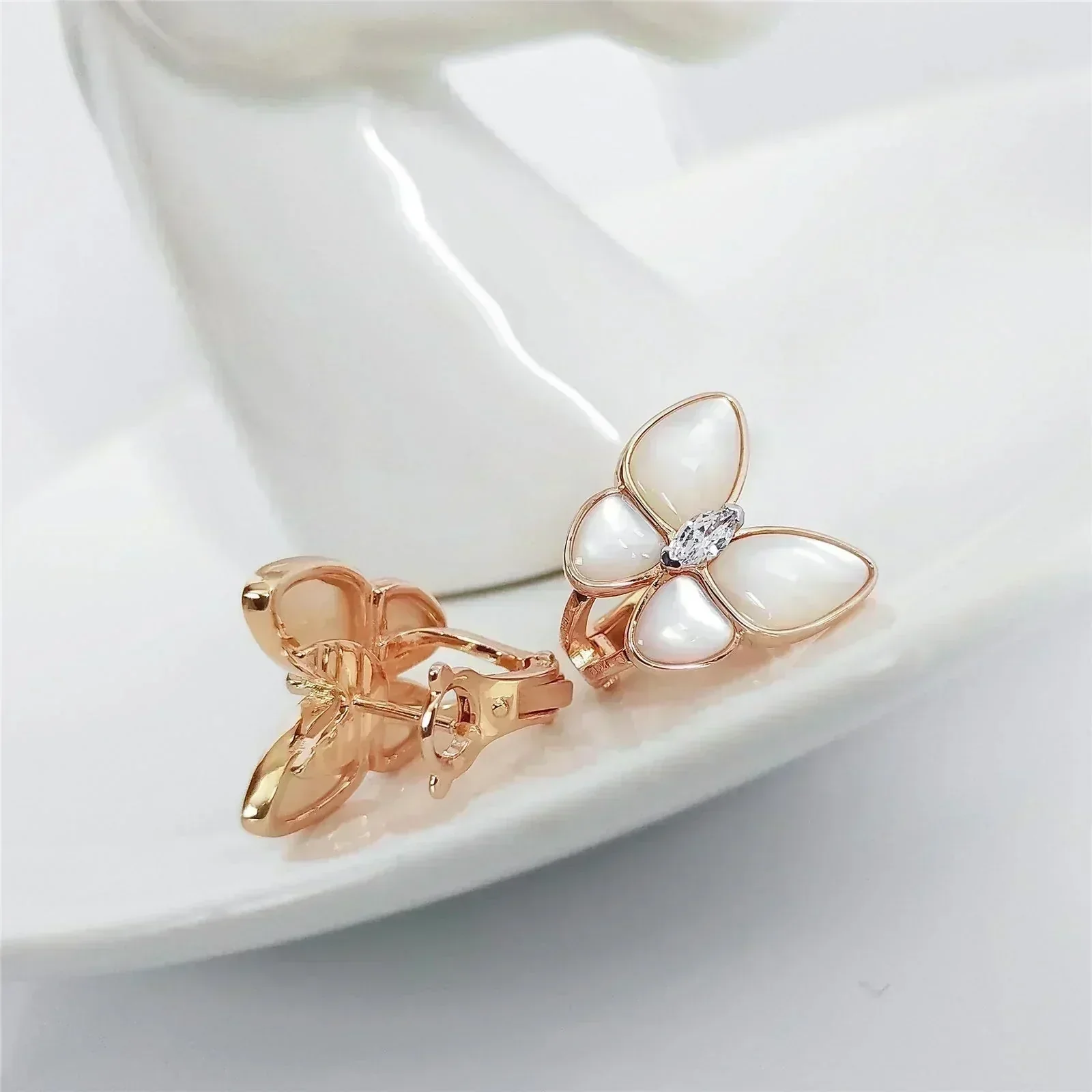 Regalia jewelryBUTTERFLY MOP DIAMOND EARRINGS